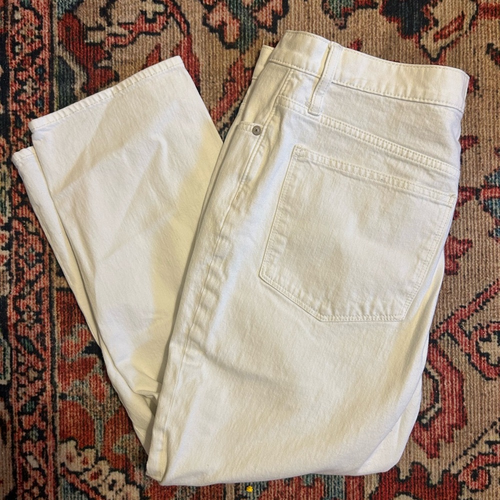 Madewell Classic Straight White Jeans